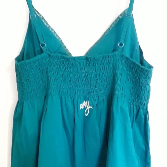 Roxy teal sundress floral embroidered M - Picture 4 of 6